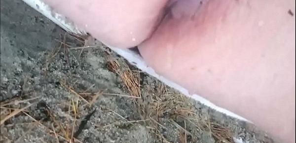  Stunning Milf Masturbating Outdoors - Closeup